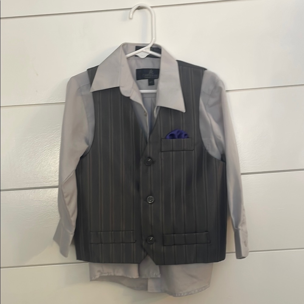 Children's Pinstripe Vest and Shirt Set